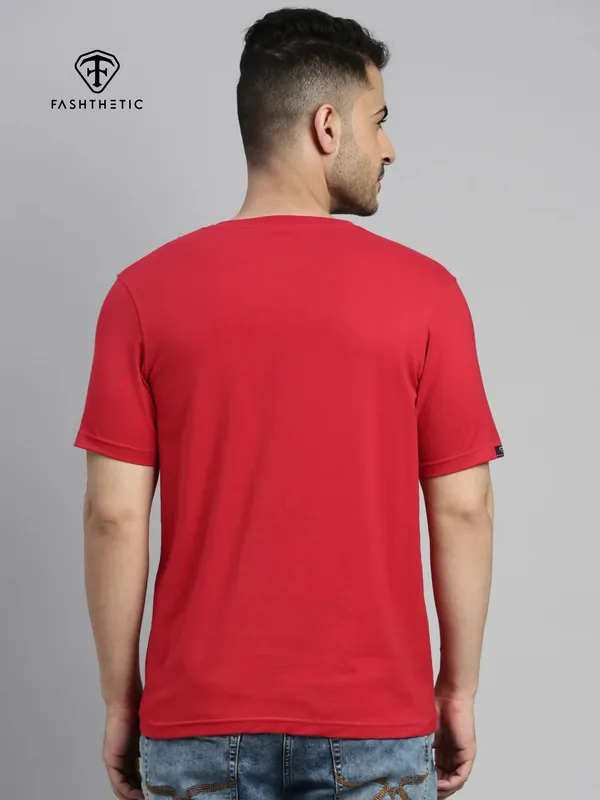 Red_Cotton_Explore_T_Shirt_For_Adults