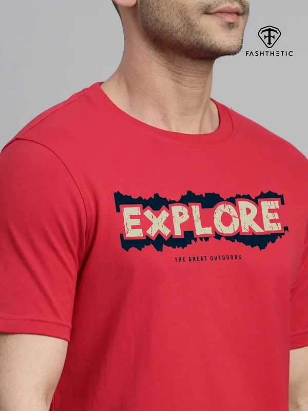 Red_Cotton_Explore_T_Shirt_For_Adults