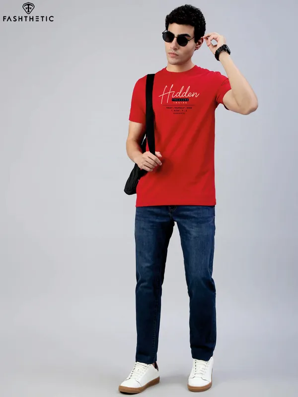 Red_Cotton_Hidden_T_Shirt_For_Adults