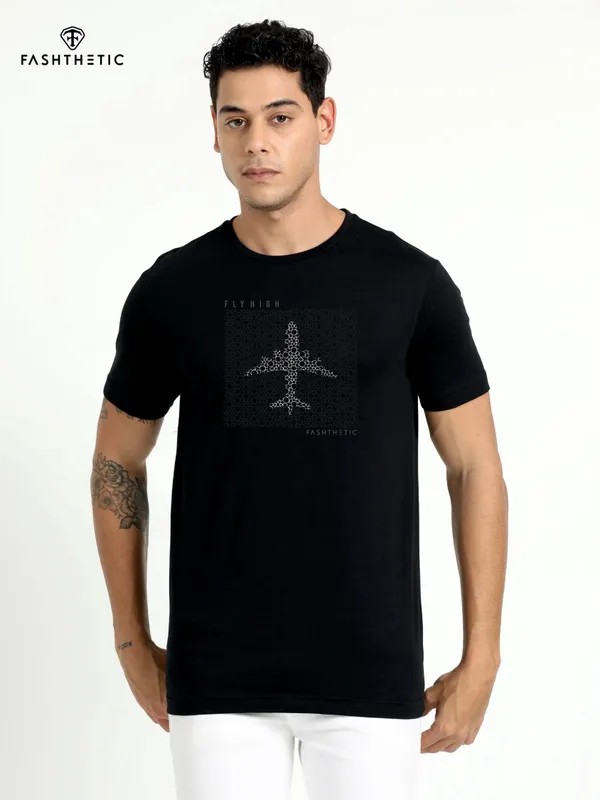 Black_Cotton_Fly_High_T_Shirt_For_Adults