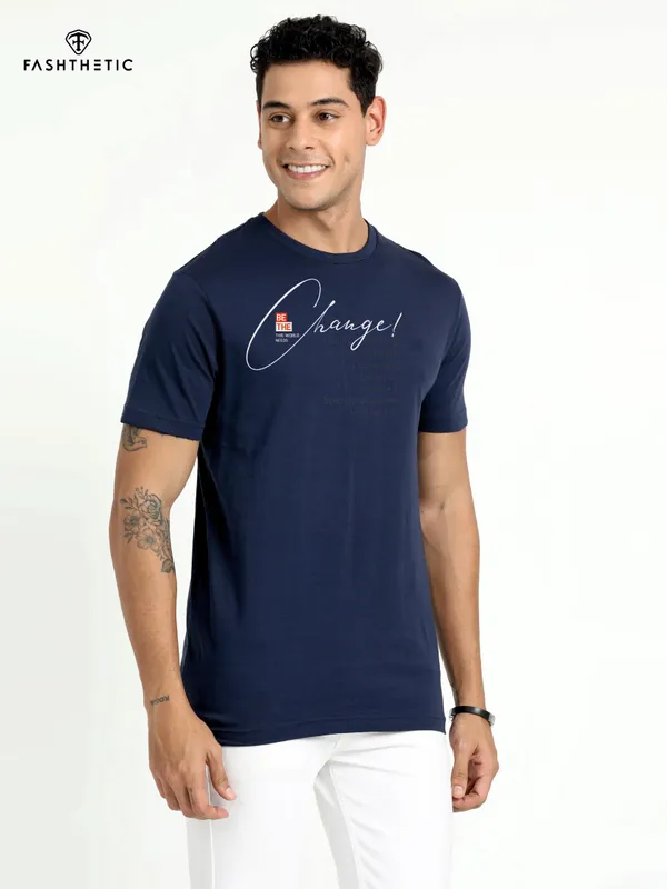 Navy_Cotton_Change_T_Shirt_For_Adults