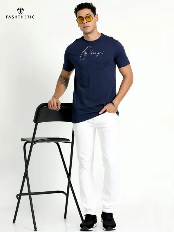 Navy_Cotton_Change_T_Shirt_For_Adults