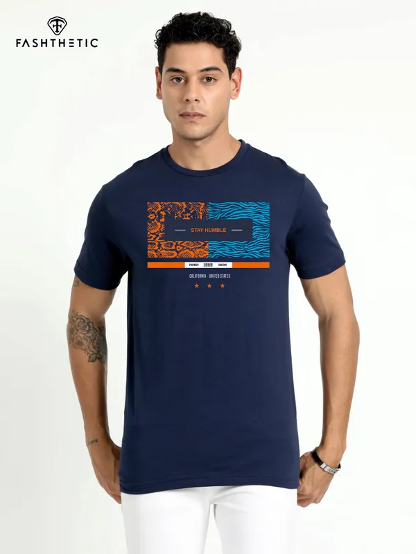 Navy_Blue_Cotton_Stay_Humble_T_Shirt_For_Adults
