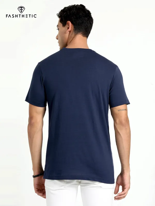 Navy_Blue_Cotton_Stay_Humble_T_Shirt_For_Adults