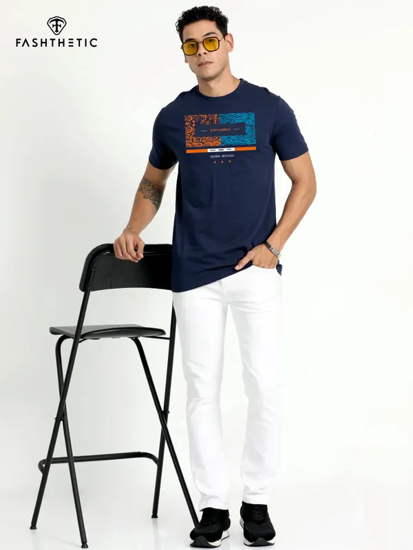 Navy_Blue_Cotton_Stay_Humble_T_Shirt_For_Adults