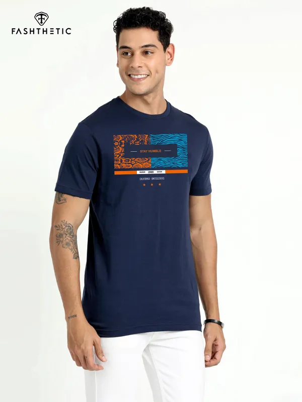 Navy_Blue_Cotton_Stay_Humble_T_Shirt_For_Adults