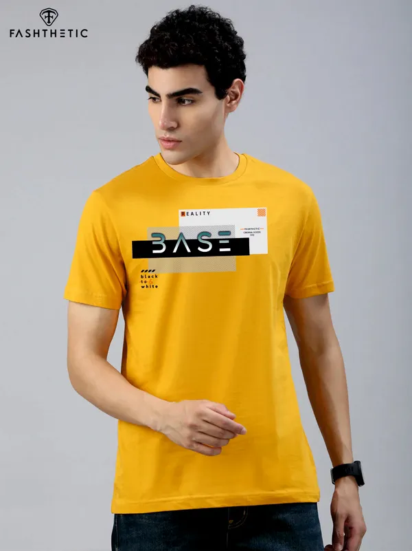 Mustard_Cotton_Base_T_Shirt_For_Adults
