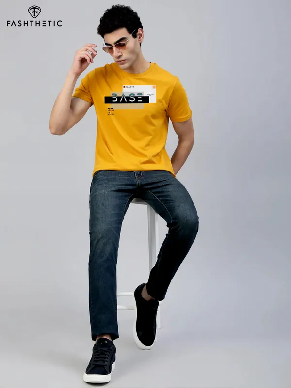 Mustard_Cotton_Base_T_Shirt_For_Adults