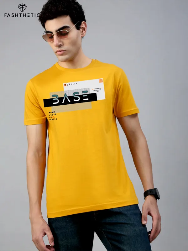Mustard_Cotton_Base_T_Shirt_For_Adults