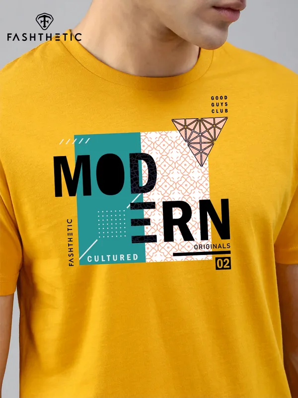 Mustard_Cotton_Modern_T_Shirt_For_Adults