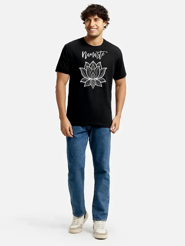 Black_Cotton_Namaste_T_Shirt_For_Adults