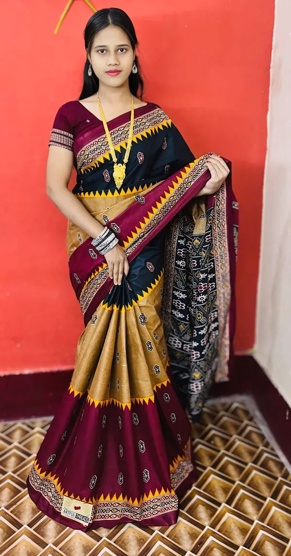 Multicolor_Pure_Cotton_Sambalpuri_Printed_Saree_Push_Premium_For_Women