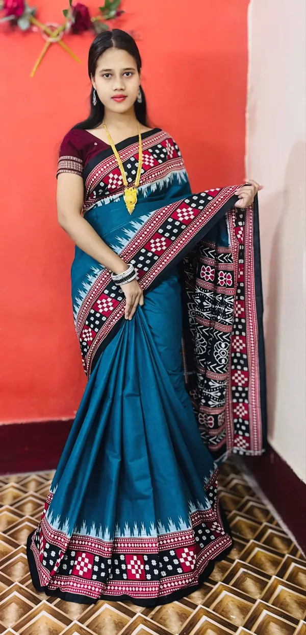 Threads_Pure_cotton_Sambalpuri_printed_saree