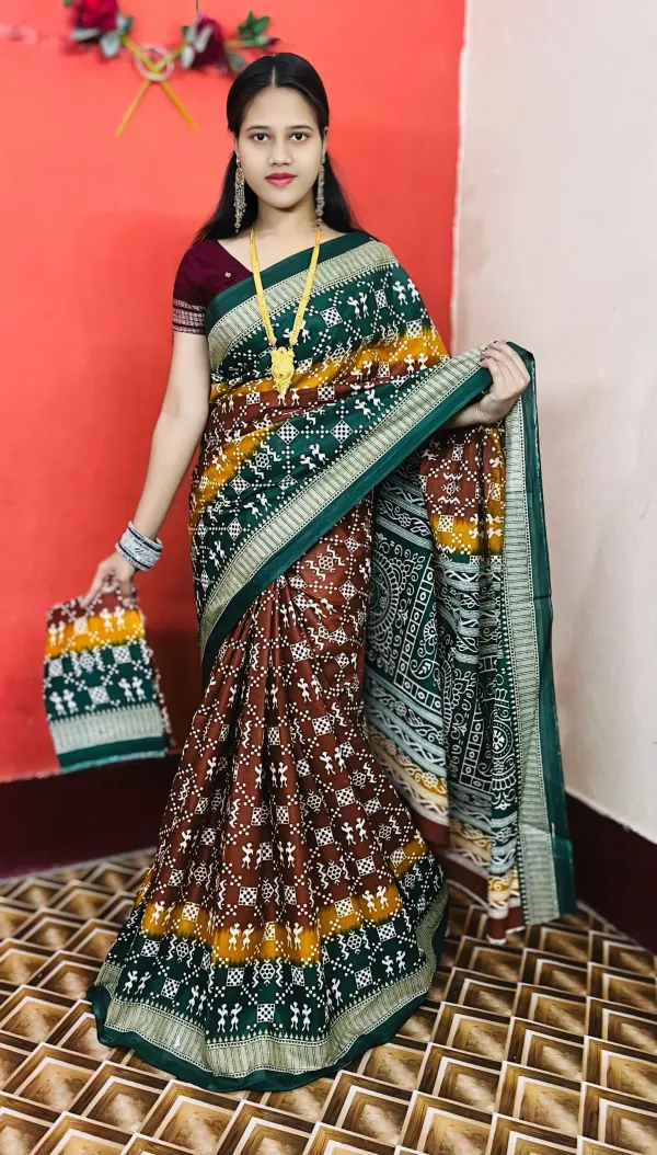 Multicolor_Pure_Cotton_Printed_Saree_For_Women