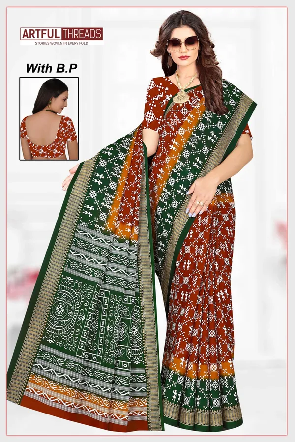 Multicolor_Pure_Cotton_Printed_Saree_For_Women