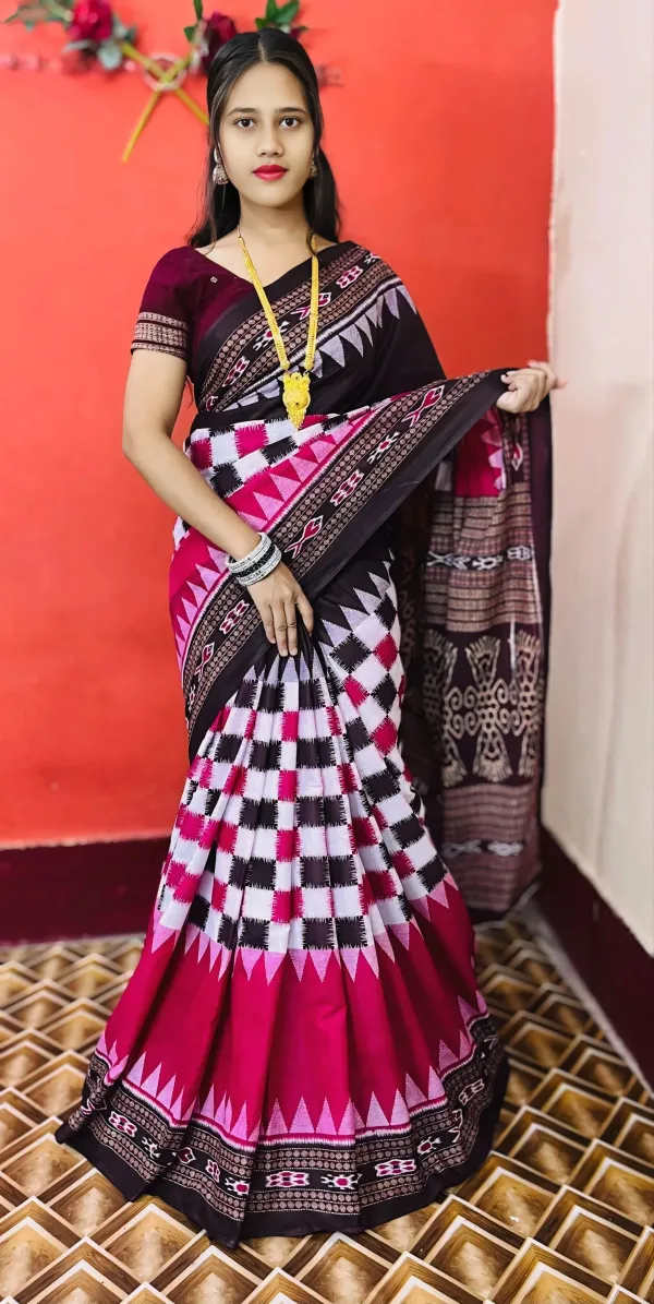 Pink__Pure_Cotton_Sambalpuri_Printed_Saree_Push_Premium_For_Women