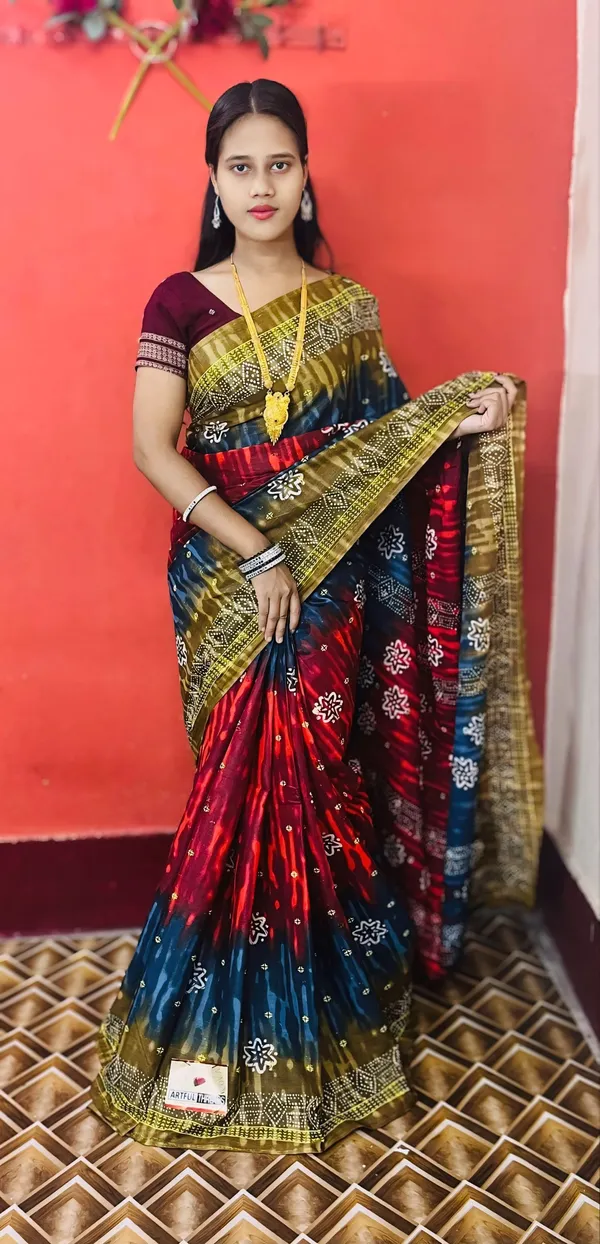 Multicolor_Pure_Cotton_Sambalpuri_Printed_Saree_Push_Premium_For_Women