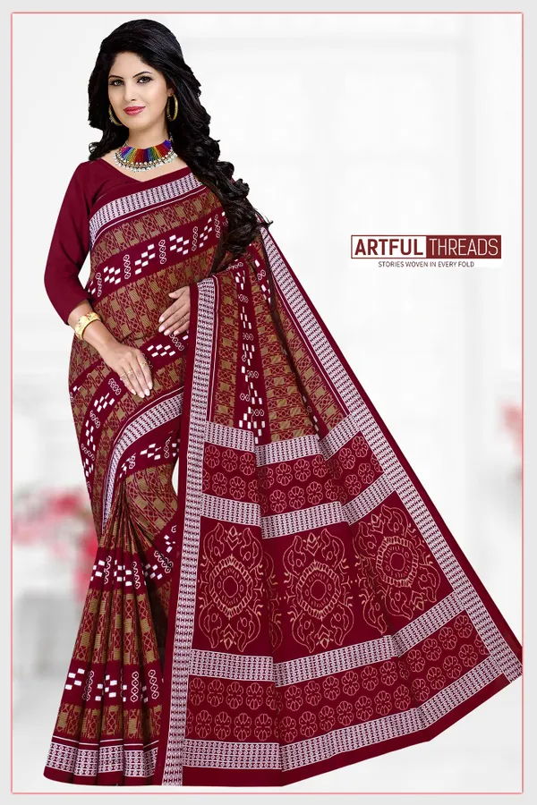 Artful_Threads_Pure_cotton_Sambalpuri_printed_saree