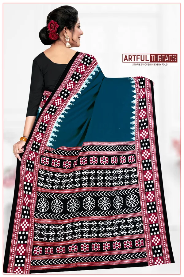 Threads_Pure_cotton_Sambalpuri_printed_saree