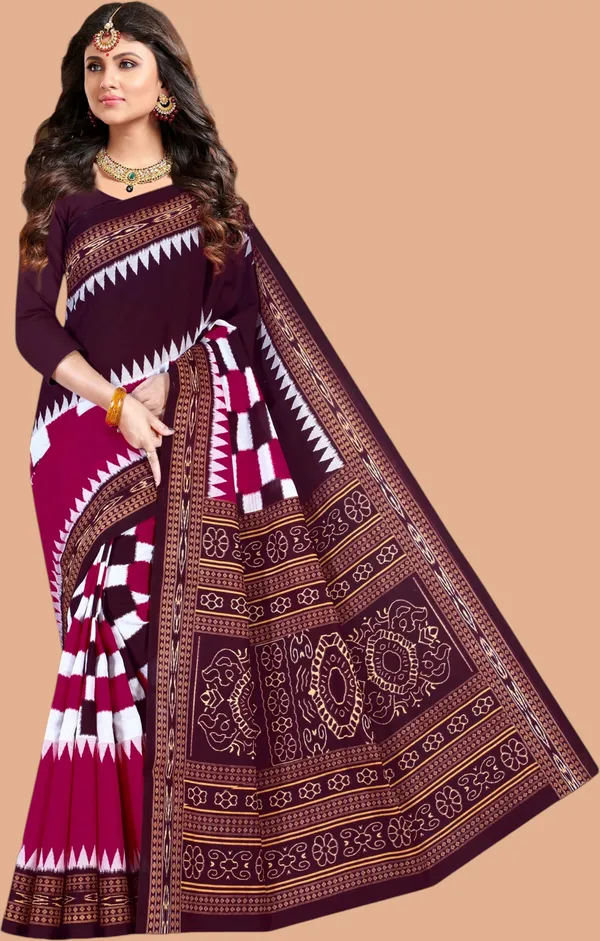 WinePure_cotton_Sambalpuri_Printed_Saree_Push_Premium_For_Women