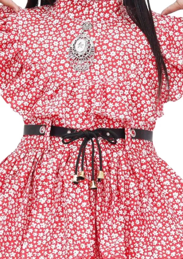 Bsy_Star_Print_Frock_Red