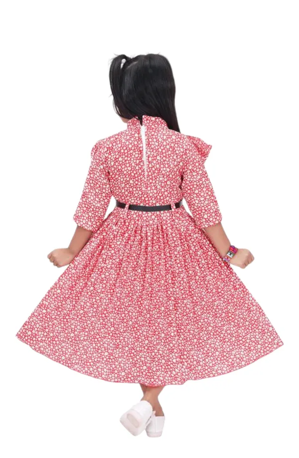 Bsy_Star_Print_Frock_Red