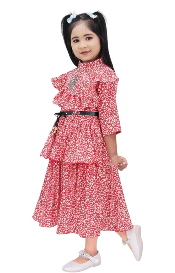 Bsy_Star_Print_Frock_Red