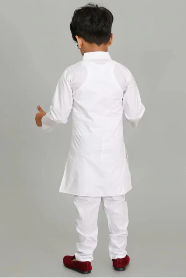 Boys_White_Pure_100%_Cotton_Punjabi_Kurta_Pyjama_Set