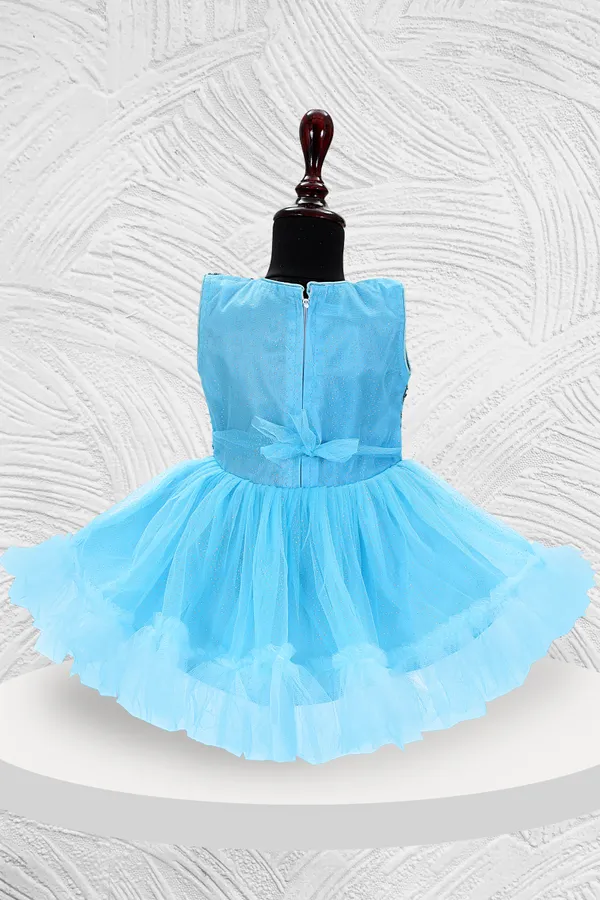 Aqua_Blue_Sleeveless_Net_Frock_For_Girls