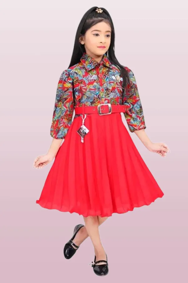 bsy_rangoli_print_frock_Red
