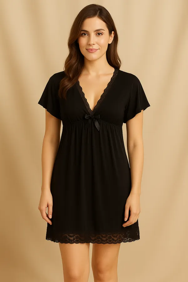 Curve_Closer_Women_Lace_Trim_Nightdress_Soft_Stretch_V_Neck_Sleepwear