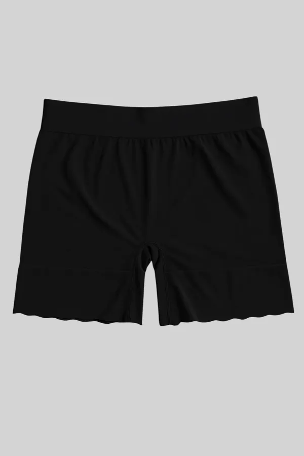 Black_Cotton_Semi_Bonded_Shorts_For_Women