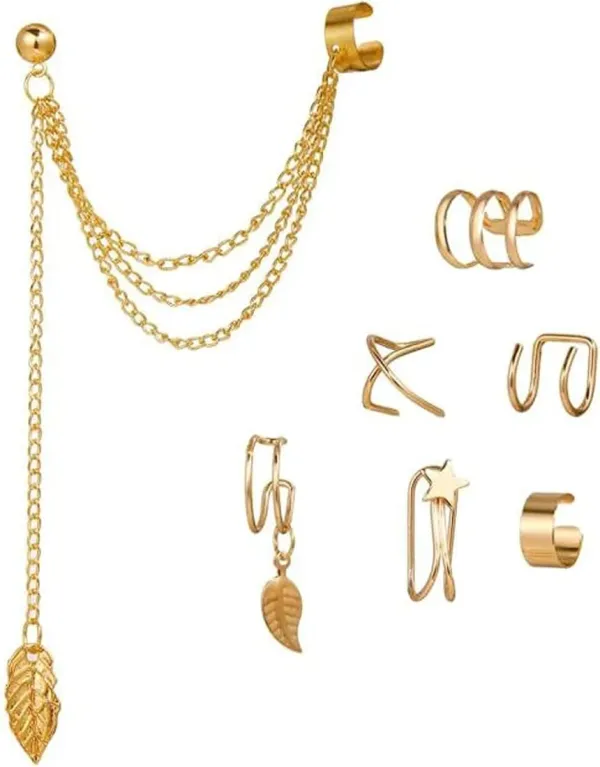 PACK_OF_5_Gold_Alloy_Cuff_Earring_For_Women