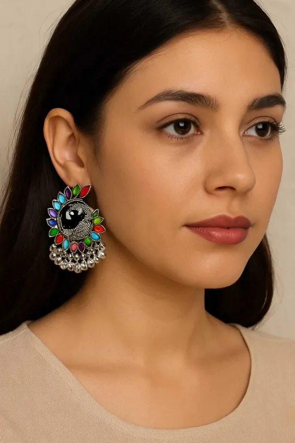 PACK_0F2_Multicolor_Silver_Stud_Earring_For_Women
