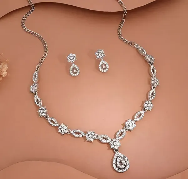 PACK_0F2_White_Crystal_Alloy_Earring_&_Necklace_Set_For_Women