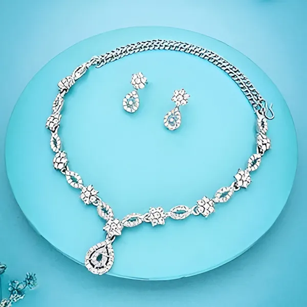 PACK_0F2_White_Crystal_Alloy_Earring_&_Necklace_Set_For_Women