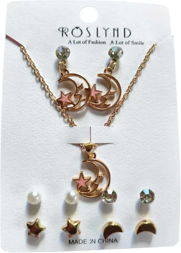 Multicolor_Resin_Alloy_Earring_&_Pendant_Set_For_Women