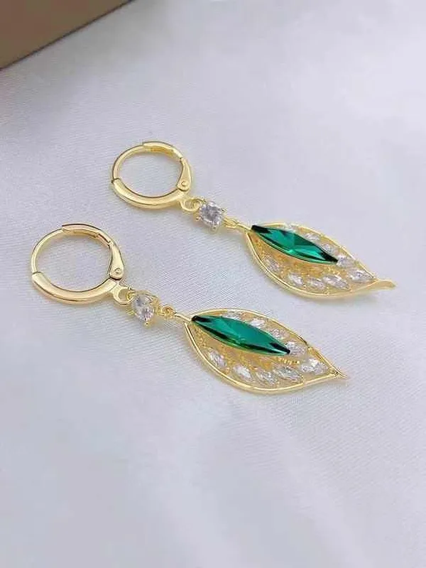 Green_&_Gold_Alloy_Drops_&_Danglers_For_Women