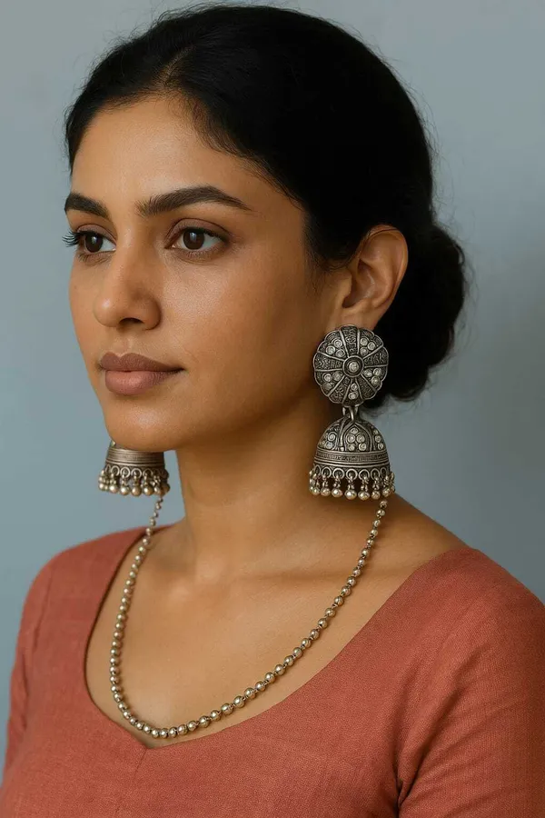 Silver_Alloy_Jhumki_Earring_For_Women
