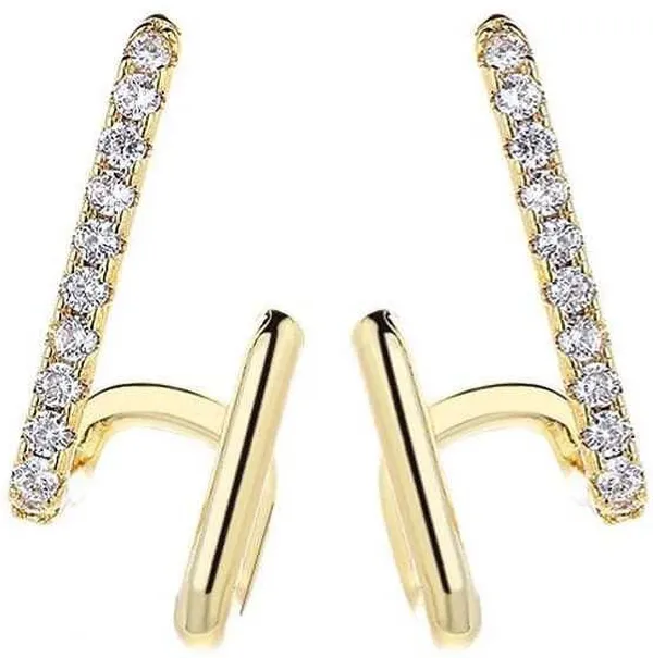 Gold&White_Alloy_Stud_Earring_For_Women
