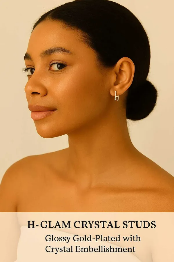 Gold&White_Alloy_Stud_Earring_For_Women