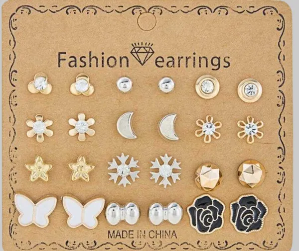 Multicolor_Alloy_Stud_Earring_For_Women