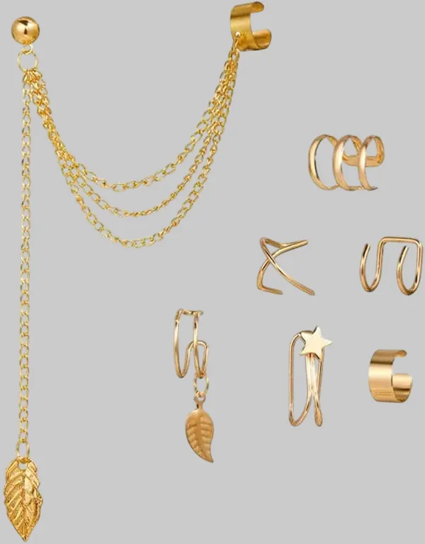 PACK_OF_5_Gold_Alloy_Cuff_Earring_For_Women