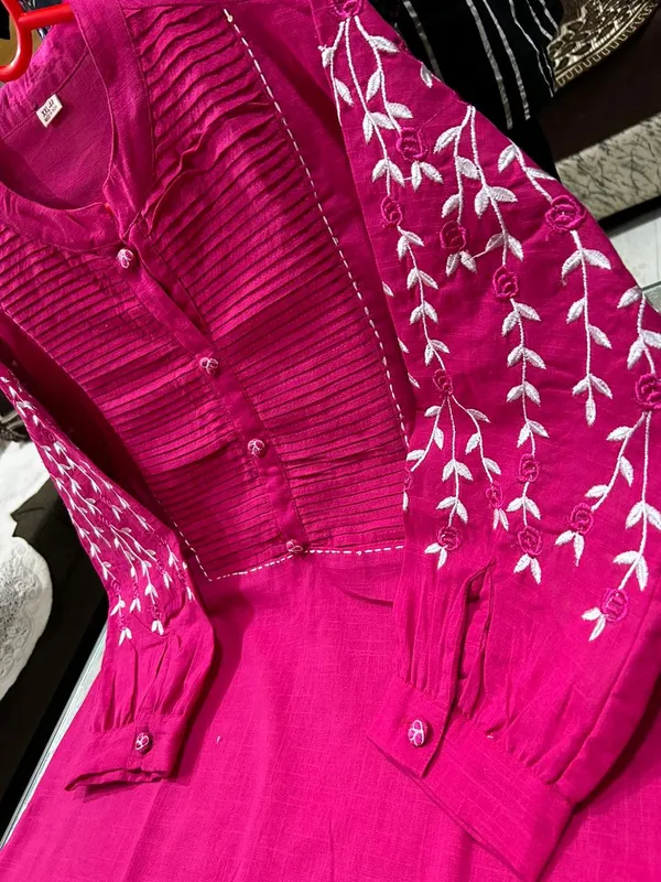Rani_Pink_Printex_Kurta_&_Pant_For_Women_&_Girls