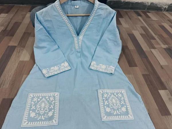 SKY_TWO_SIDE_POCKET_EMBORIDERY__KURTI_WITH_PANT_