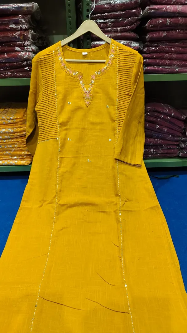 Yellow_Side_Printex_Kurta_&_Pant_For_Women_&_Girls