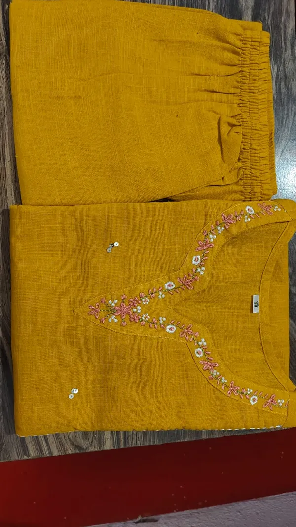 Yellow_Side_Printex_Kurta_&_Pant_For_Women_&_Girls