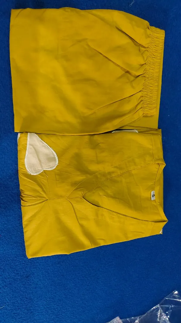 Yellow_Patch_Work_Kurta_&_Pant_Co-Ord_Set_For_Women_&_Girls