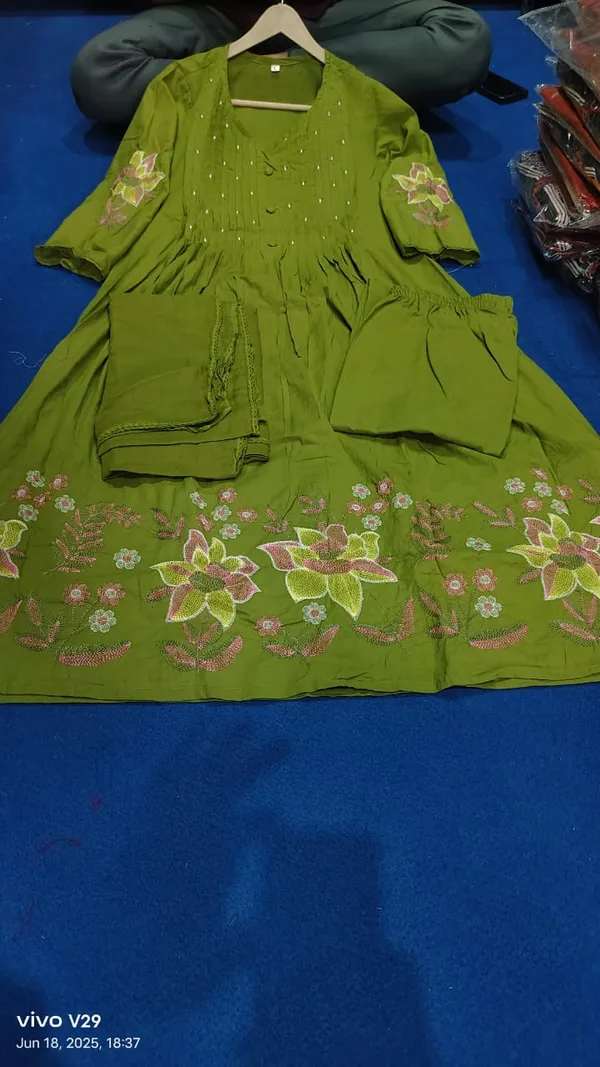 Green_Kurta,_Pant_&_Dupatta_For_Women_&_Girls