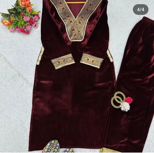 velvet_digital_border_kurti_with_pant_